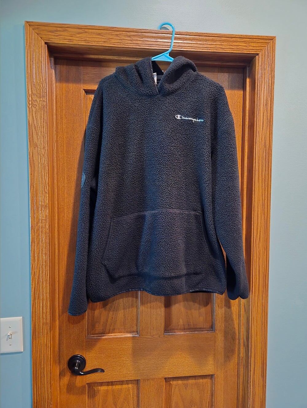 Champion Black Sherpa Pullover Hoodie